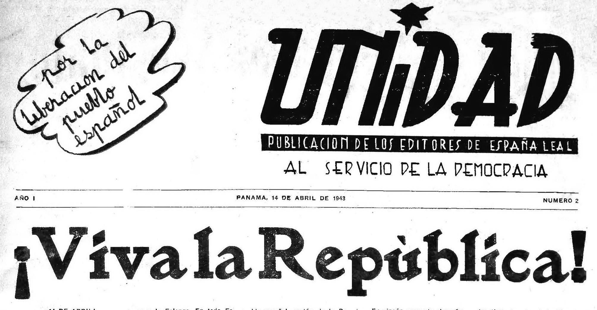 Cabecera del periódico Unidad.