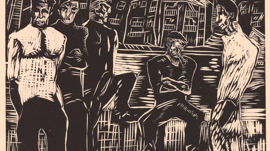 FRANCISCO BORES Frontispicio / Frontispiece, c. 1922-1924 [1977] Xilografía sobre papel, 230 x 294 mm Colección Museográfica de la Universidad de Cantabria. Sección Arte Gráfico © Carmen Bores, 2022