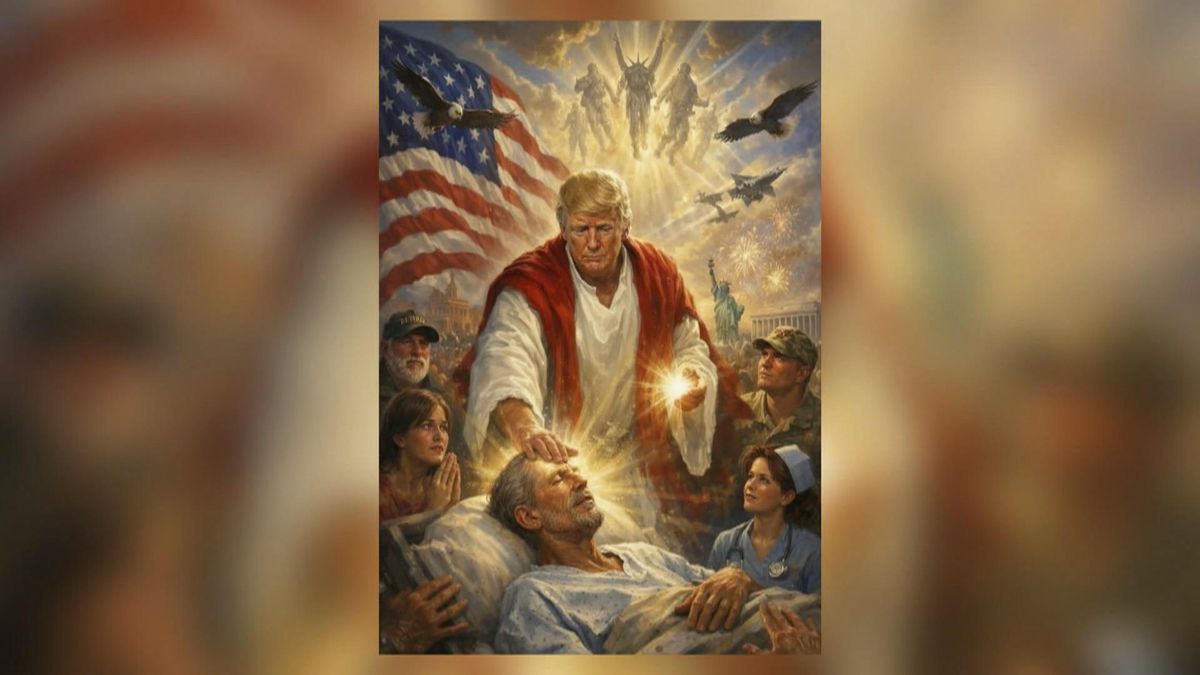 Tras tratar al papa León XIV de "débil", Trump publica una imagen en la que se convierte en un supuesto Jesucristo sanador