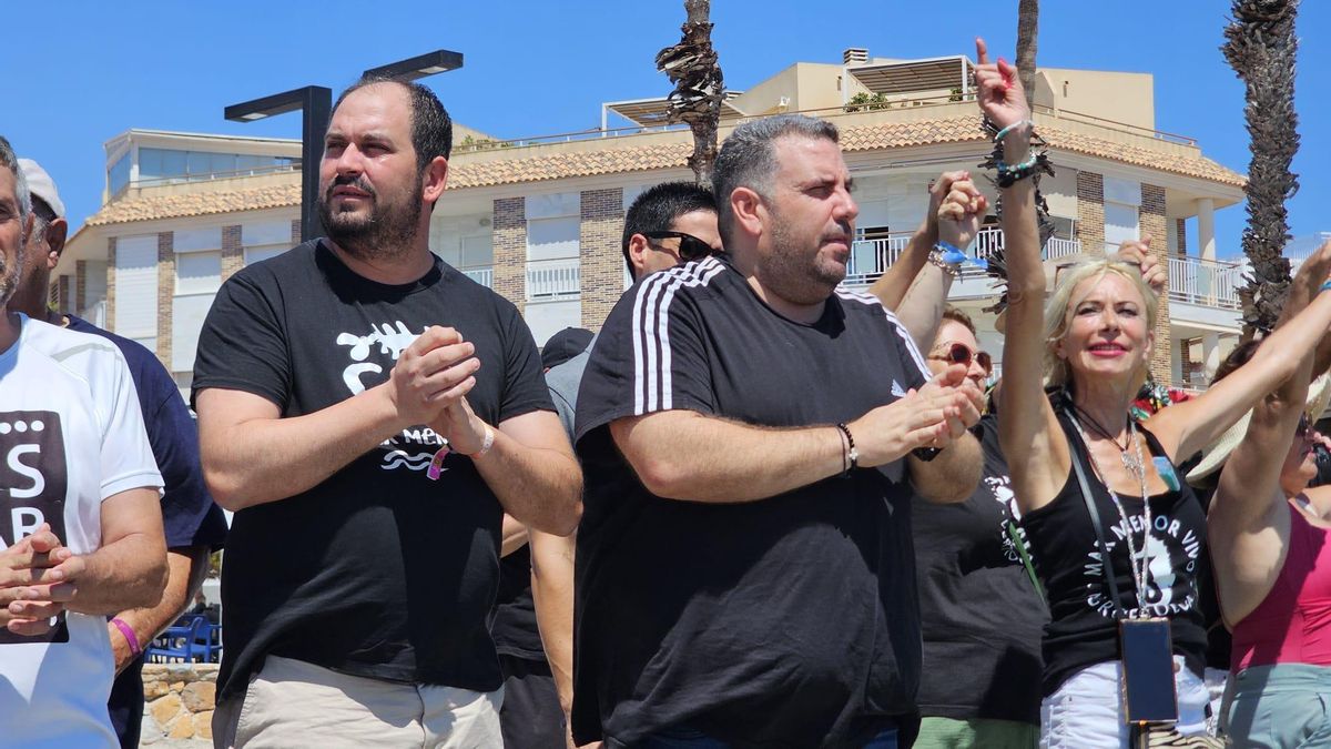 Mario Pérez Cervera, en una manifestación en el Mar Menor