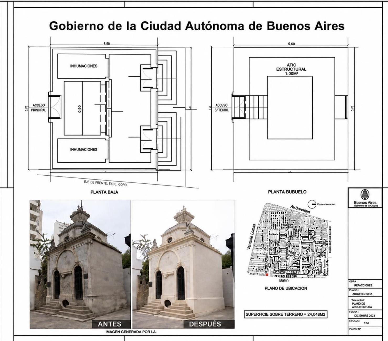 La bóveda que concesiona el Gobierno porteño.