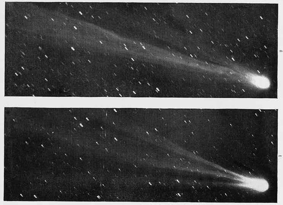 El cometa Swift-Tutlle, responsable de Las Perseidas, fotografiado en 1892. Se considera el objeto más peligroso que se ha acercado a la Tierra.