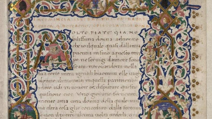 Detalle de uno de los manuscritos de la colección del marqués de Santillana que alberga la Biblioteca Nacional de España