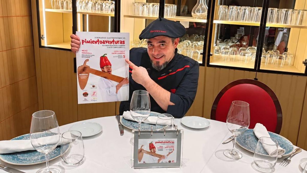 Chef Txebiko en su restaurante