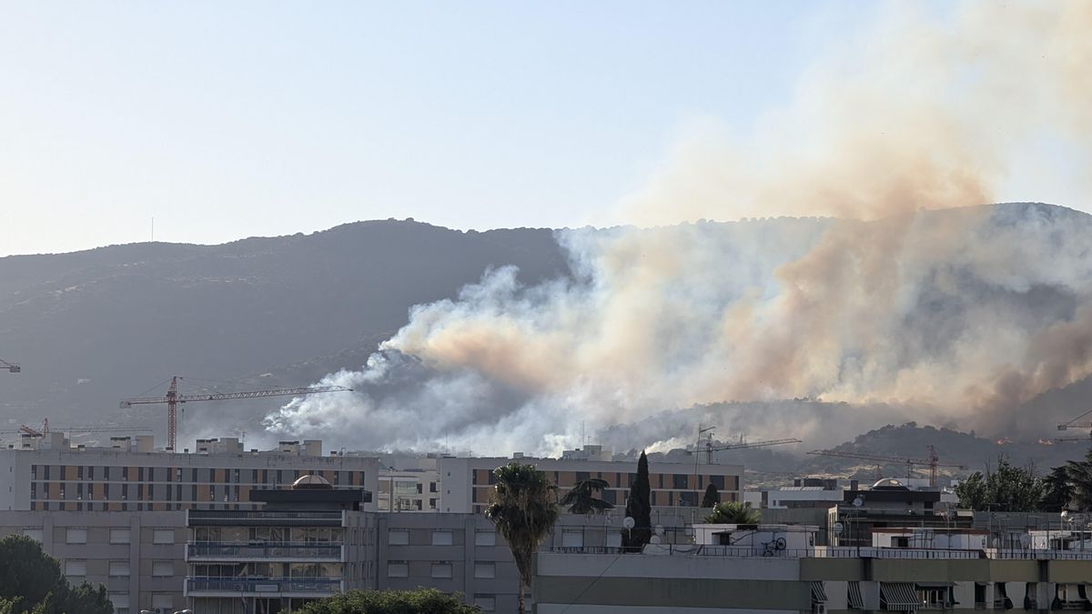 El incendio desde Arroyo del Moro