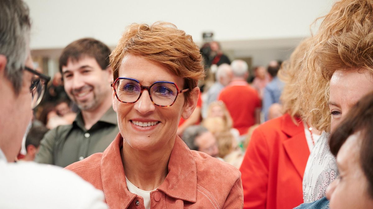 María Chivite, en el acto de campaña del PSE-EE en Vitoria.