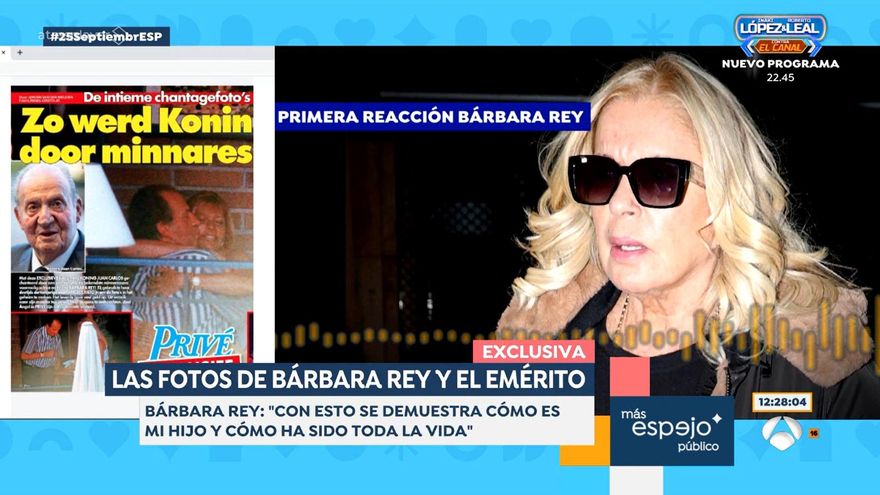 Bárbara Rey se entera por 'Espejo Público' de la publicación de sus fotos besándose con Juan Carlos I