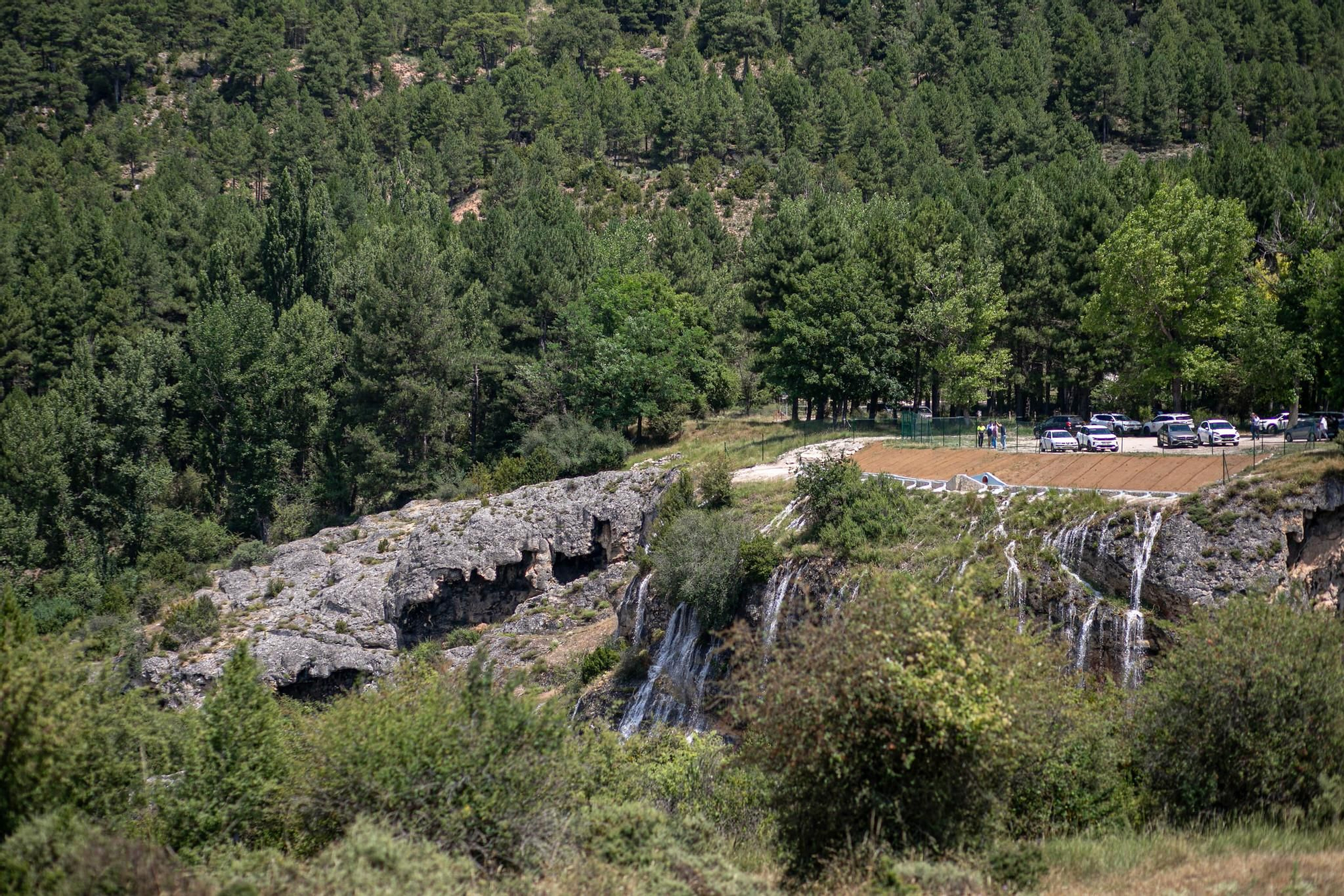 Cascada de la laguna de Uña, en Cuenca, a 7 de julio de 2025