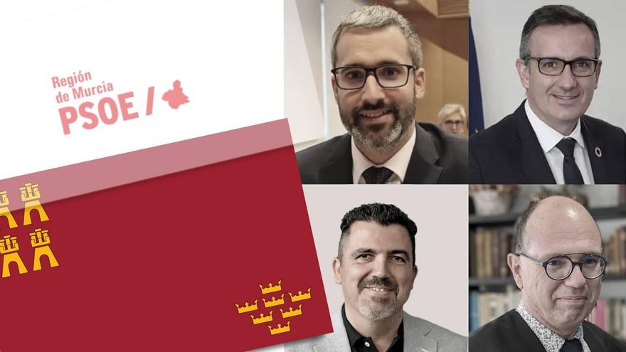 Una retirada a tiempo, un regreso y cuatro candidatos (hombres) en las reñidas primarias del PSOE murciano