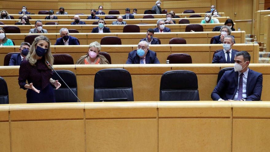 Pedro Sánchez y Yolanda Díaz, una décima separa la pugna entre socios y líderes de la izquierda