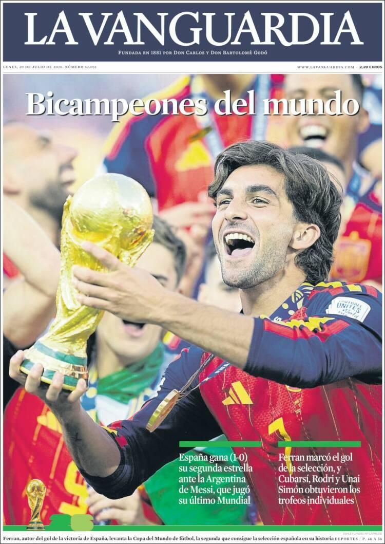 Las lágrimas de Messi y el título de España, en las tapas de los diarios del mundo