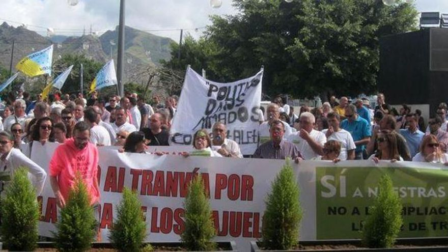 Manifestación reciente contra la ampliación del tranvía
