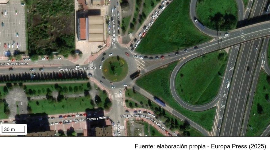 Imagen de la rotonda de Nueva Montaña en Santander