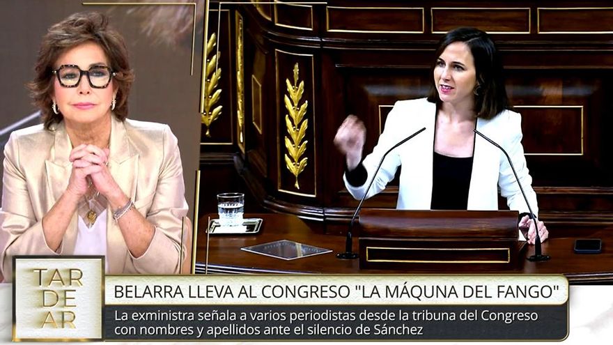 Ana Rosa acusa a Belarra y Armengol de "llevar su máquina del fango" al Congreso para llamarla "mentirosa"