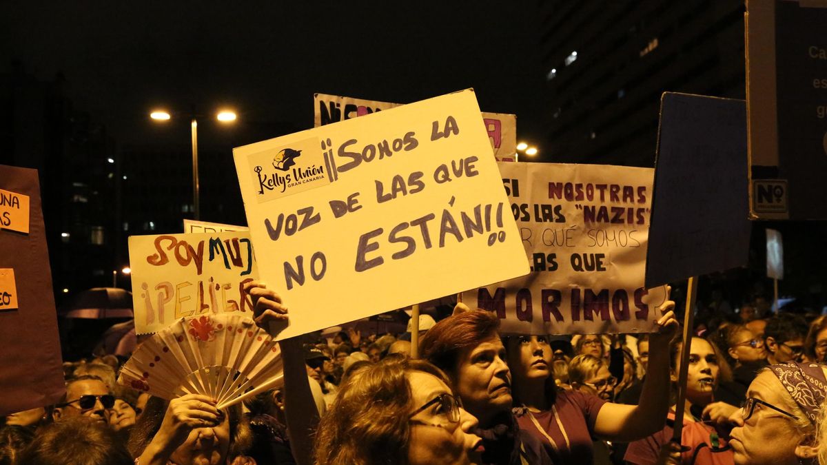 Manifestación contra la violencia machista en Las Palmas de Gran Canaria.