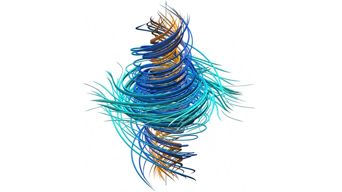 La solución de OpenAI es un vórtice con una velocidad de rotación más rápida (amarillo) y una más lenta (azul).