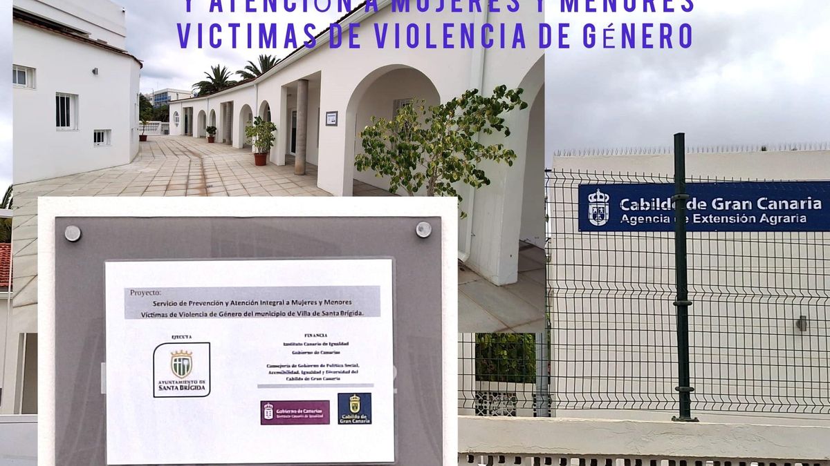 Cartel con información del servicio de violencia de género de Santa Brígida.