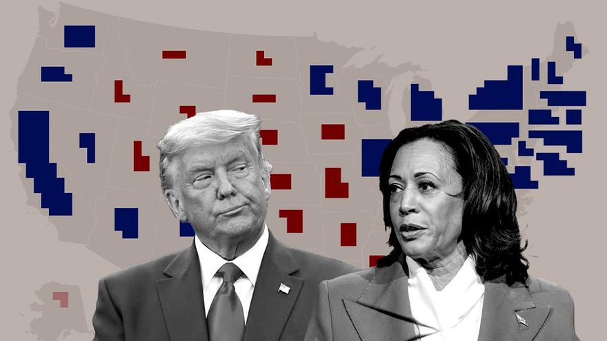 Así están las encuestas en EEUU: la batalla entre Harris y Trump se juega en los estados clave por un puñado de votos