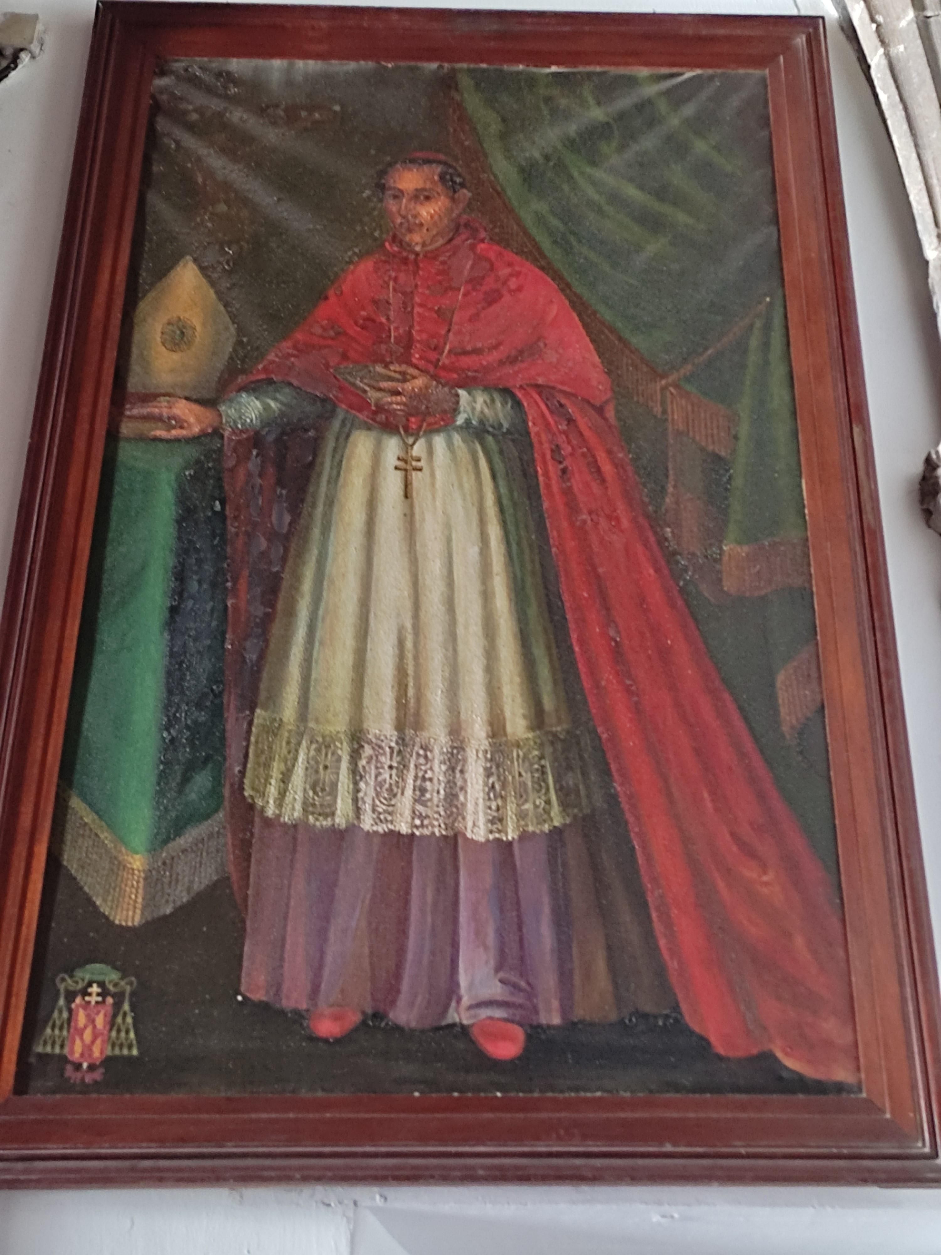 Retrato de Domingo Pantaleón, al óleo, de 2 x 1,20 metros, que se conserva en la sacristía de la parroquia matriz de El Salvador de Santa Cruz de La Palma.
