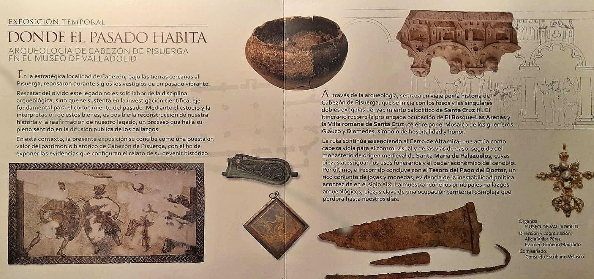 Folleto de la exposición temporal 'Donde el pasado Habita' en el Museo de Valladolid.