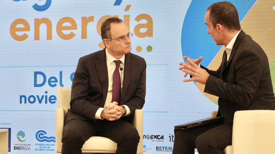 Pedro Baños, en la jornada inaugural de la Feria Internacional Canagua y Energía de Gran Canaria