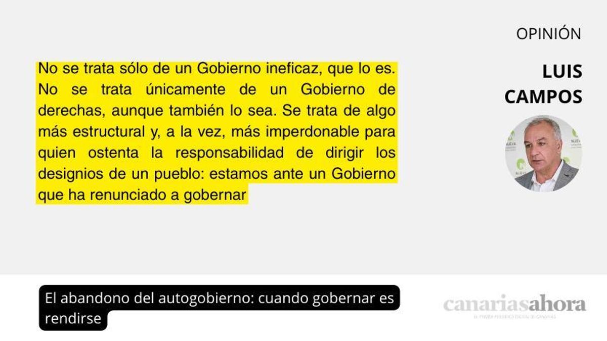 El abandono del autogobierno: cuando gobernar es rendirse