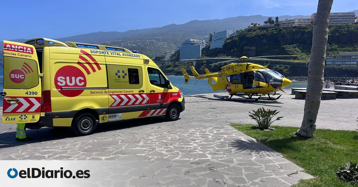 Evacuada en estado crítico por el helicóptero del SUC tras sufrir un ahogamiento en el Lago Martiánez, en Tenerife