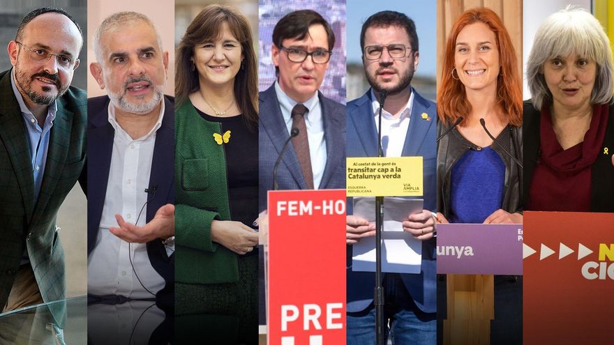 Candidatos de las elecciones catalanas del PP, Cs, Junts, PSC, ERC, ECP y CUP