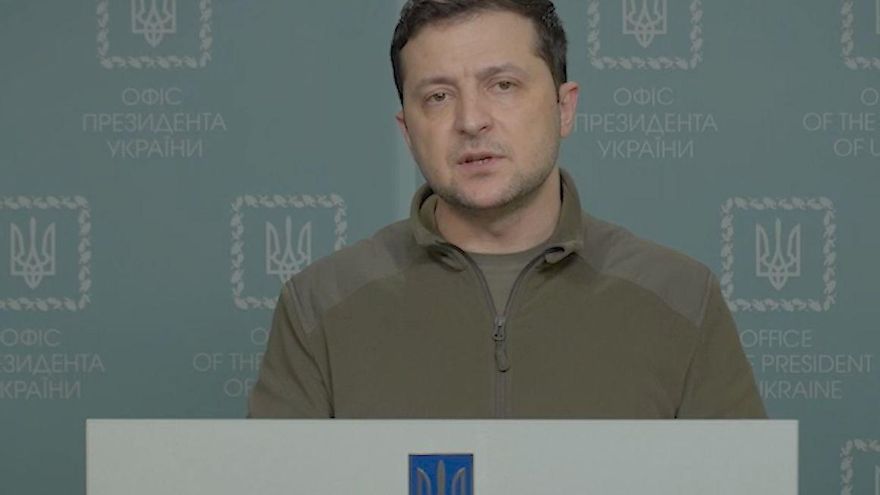 El presidente ucraniano, Volodímir Zelenski, durante un discurso.