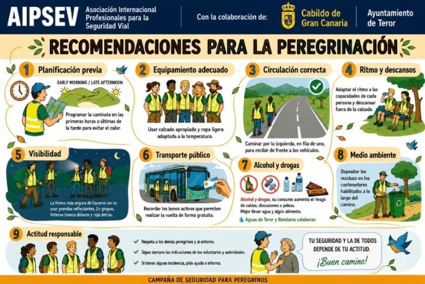 Recomendaciones para la peregrinación por las Fiestas del Pino.