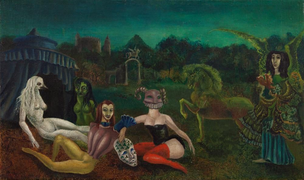 'Down Below', el otro lienzo que Leonora Carrington pintó en el centro.