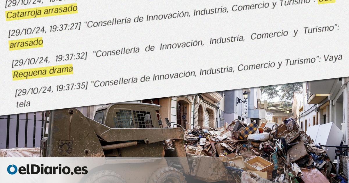 “Catarroja y Utiel arrasados, Requena drama”: los whatsapp de la Conselleria de Industria en la dana a las 19.37