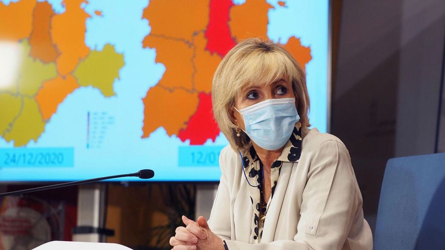La consejera de Sanidad, Verónica Casado, comparece en rueda de prensa para informar de la situación en la Comunidad en relación a la COVID-19. EFE/ /R. García.