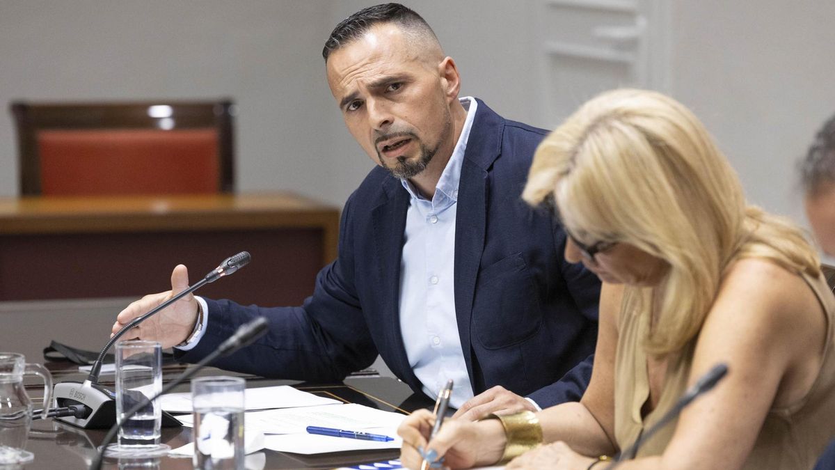 El director del SCS, Adasat Goya, en la comisión en la que atacó a un diputado de NC desvelando sus datos sanitarios privados.