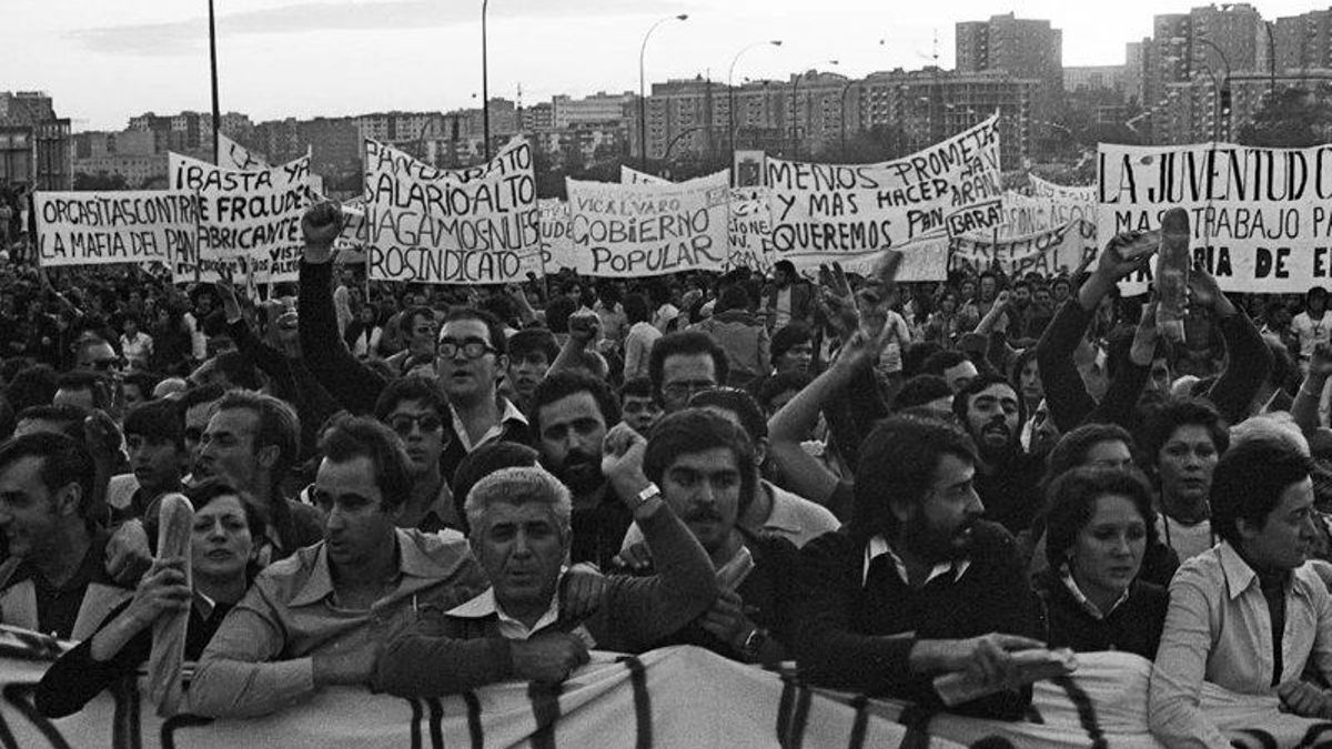 Imagen de la manifestación por la 'Guerra del Pan' en Madrid el 14 de septiembre de 1976