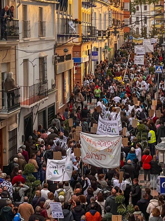 Imagen la manifestación en Coín