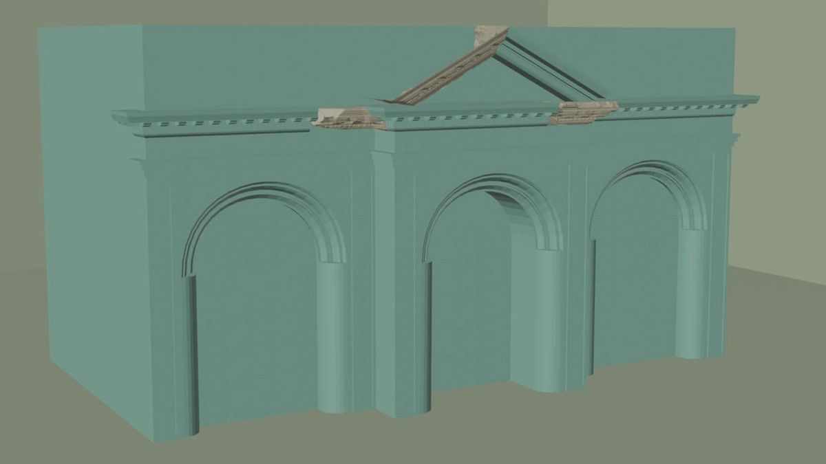 Cuatro fragmentos de cornisa ayudan a reconstruir cómo era uno de los grandes monumentos funerarios de la Córdoba romana