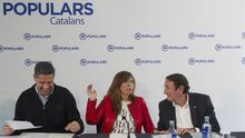 Los dirigentes del PP catalán Xavier García Albiol, Alicia Sánchez Camacho y Ramón Riera