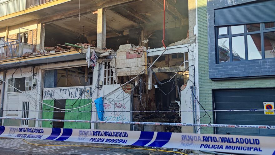 Estado del edificio tras la explosión en la calle Goya, 32 de Valladolid.