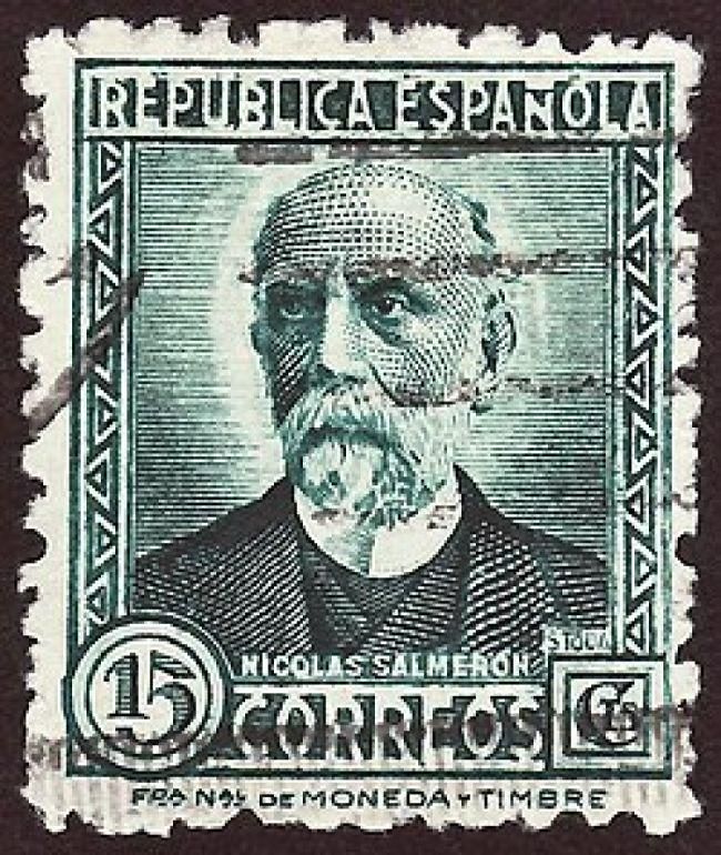 Sello de correos dedicado a Salmerón, maestro de Pallarés.