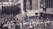 Manifestación multitudinaria pro soterramiento en Murcia
