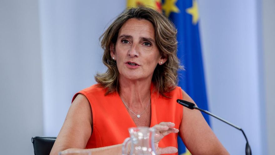 Archivo - La vicepresidenta tercera y ministra para la Transición Ecológica, Teresa Ribera, en una rueda de prensa, en La Moncloa.