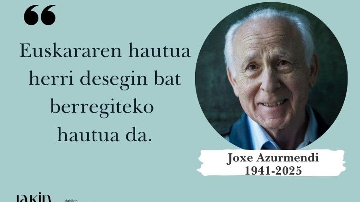 Imagen del filósofo y pensador vasco, Joxe Azurmendi, remitida por Jakin.