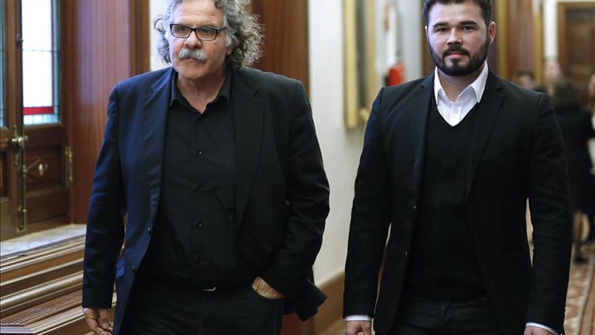Los líderes de ERC en el Congreso, Joan Tardà y Gabriel Rufián