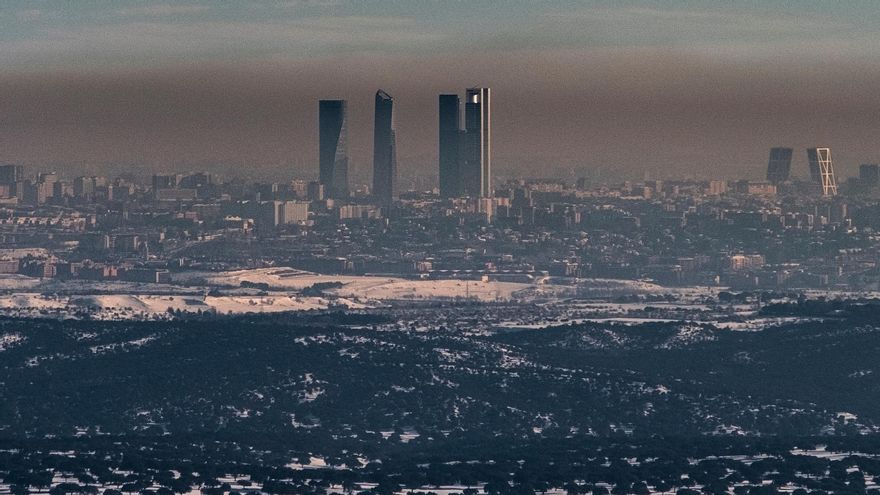 Boina de contaminación sobre Madrid.