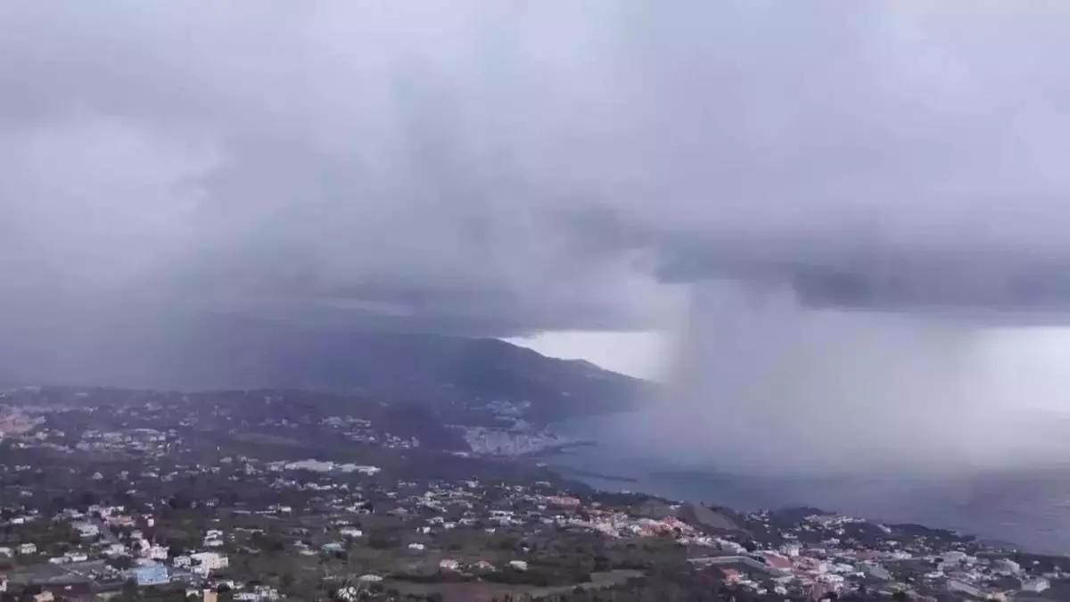 Lluvia, viento, tormenta y granizo este sábado en La Palma