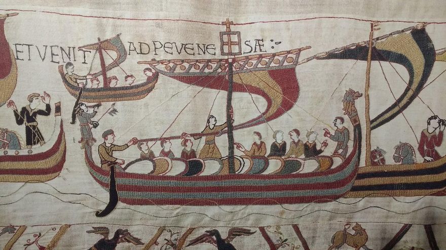 Barcos normandos en el Tapiz de Bayeaux.