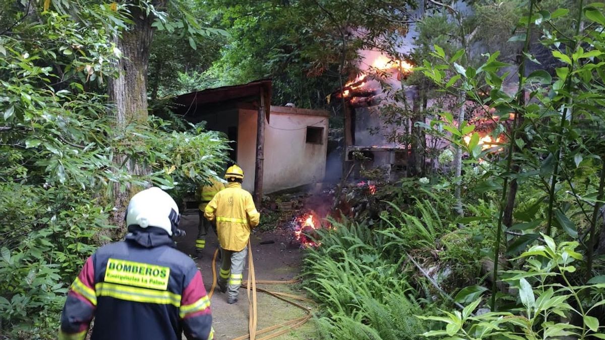 Bomberos y Medio Ambiente evitan que el incendio de una vivienda en  Los Tilos se extienda a la masa forestal
