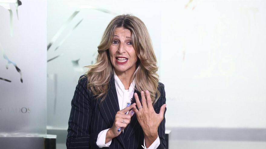 La vicepresidenta segunda y ministra de Trabajo, Yolanda Díaz, durante una sesión plenaria, en el Congreso de los Diputados, a 2 de octubre de 2026, en Madrid (España).
