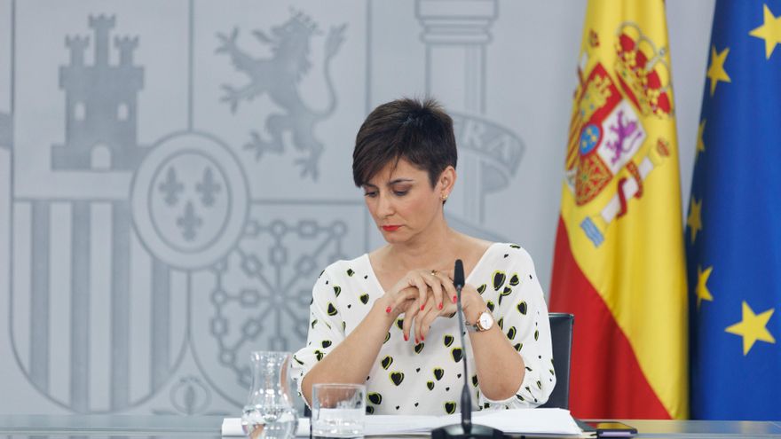 La portavoz del Gobierno y ministra de Política Territorial, Isabel Rodríguez,  durante una rueda de prensa posterior al Consejo de Ministros, en el Palacio de La Moncloa, a 20 de junio de 2023, en Madrid (España).
